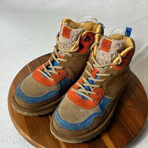 UGG Highland Hi Heritage Hightop Sneaker Youth Size 6 Brown Blue Orange 1134550K